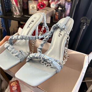 Light Blue Strappy Women's Sandals